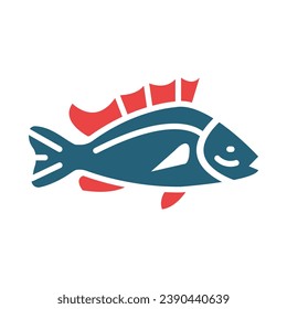 Rockfish Vector Glyph Two Color Icon For Personal And Commercial Use.
