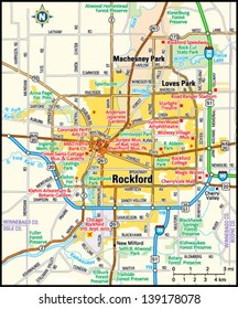 Rockford, Illinois Area Map