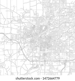 Rockford, Illinois, USA, bright outlined vector map with bigger and minor roads and steets created for infographic backgrounds.