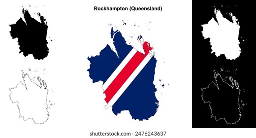 Rockhampton (Queensland) outline map set