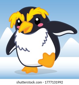 Rockhopper Penguin cartoon, cute animal cartoon, cute cartoon