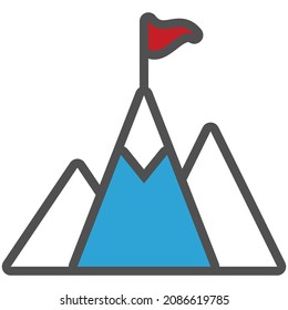 Rockies linear icon with colored fill.Vector illustration.	