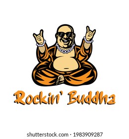 Rock'in Buddha Logo-Design-Charta Mascottchen