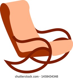 Rocking armchair, illustration, vector on white background.