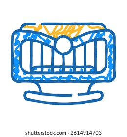 rocking bed doodle icon sketch vector. rocking bed sign. isolated symbol illustration