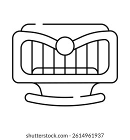 rocking bed line icon vector. rocking bed sign. isolated contour symbol black illustration