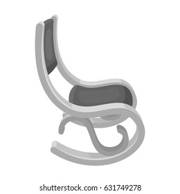 Rocking chair.Old age single icon in monochrome style vector symbol stock illustration web.