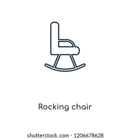 Rocking chair concept line icon. Linear Rocking chair concept outline symbol design. This simple element illustration can be used for web and mobile UI/UX.
