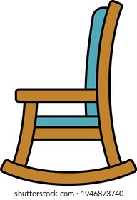 Rocking Chair Concept Vector color line Icon Design, Interior design Symbol, Home Office decoration Sign, Residential and Commercial Decor Elements stock illustration
