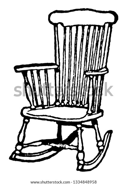 Rocking Chair Curved Wooden Bands On Stock Vector Royalty Free