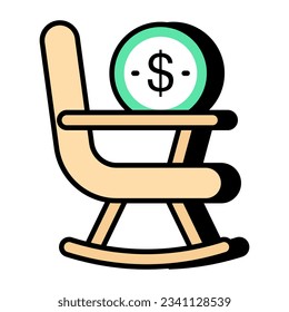 Rocking chair with dollar showcasing pension icon