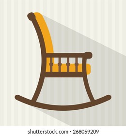 Кресло-качалка. Векторная иллюстрация стиля плоской плоскости.
