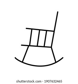 Rocking Chair furniture line icon
