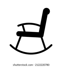 Rocking Chair Glyph Black Icon Design