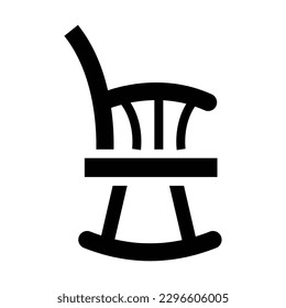 rocking chair glyph icon illustration vector graphic