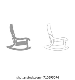 Rocking chair grey set icon .