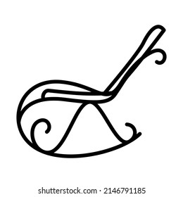 Rocking Chair Icon. Bold Outline Design With Editable Stroke Width. Vector Illustration.