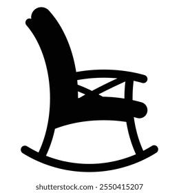 Rocking Chair Icon for Comfort and Home Furniture Design