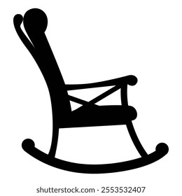 Rocking Chair Icon for Comfort and Home Decor Themes