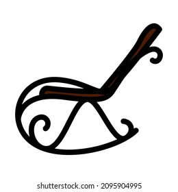 Rocking Chair Icon. Editable Bold Outline With Color Fill Design. Vector Illustration.