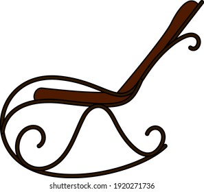 Rocking Chair Icon. Editable Outline With Color Fill Design. Vector Illustration.