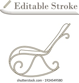 Rocking Chair Icon. Editable Stroke Simple Design. Vector Illustration.