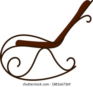 Rocking Chair Icon. Flat Color Design. Vector Illustration.