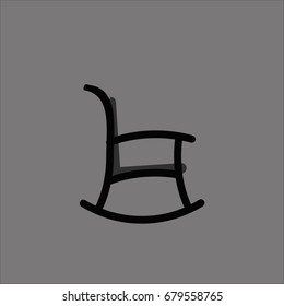 rocking chair icon flat design