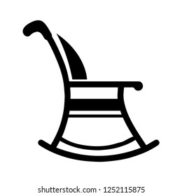 Rocking chair icon flat. Illustration isolated vector sign symbol
