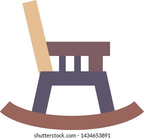 Rocking chair icon. Flat illustration colored vector Home Furniture icons for web