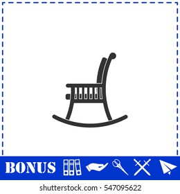 Rocking chair icon flat. Simple vector symbol and bonus icon