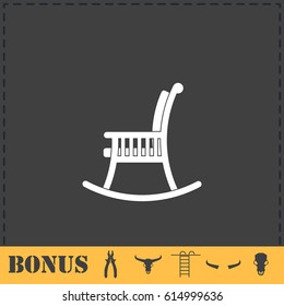 Rocking chair icon flat. Simple vector symbol and bonus icon