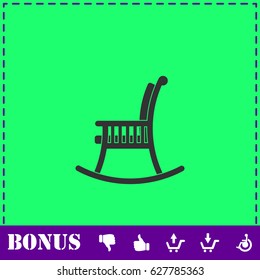 Rocking chair icon flat. Simple vector symbol and bonus icon