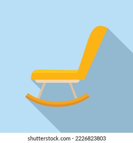 Rocking chair icon flat vector. Cute work. Room office