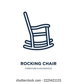 rocking chair icon from furniture  household collection. Thin linear rocking chair, chair, rocking outline icon isolated on white background. Line vector rocking chair sign, symbol for web and mobile