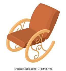 Rocking chair icon. Isometric illustration of rocking chair vector icon for web
