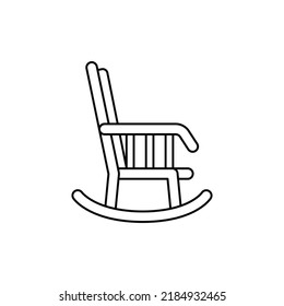 rocking chair icon in line style icon, isolated on white background