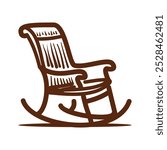 rocking chair icon logo design template