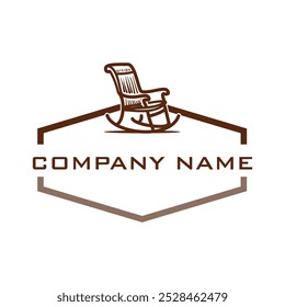 rocking chair icon logo design template