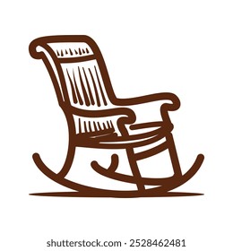 rocking chair icon logo design template