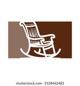 rocking chair icon logo design template