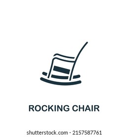 Rocking Chair icon. Monochrome simple Interior Furniture icon for templates, web design and infographics