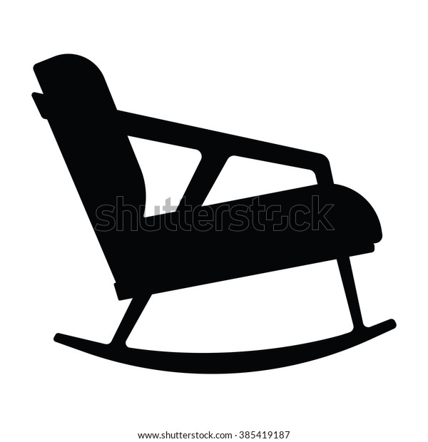 Rocking Chair Icon On White Background Stock Vector (Royalty Free ...