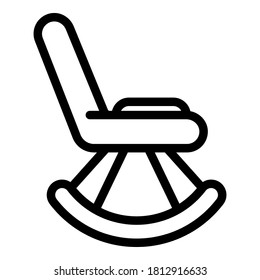 Icono de silla de roca. Icono del vector de la silla de balanceo de contorno para el diseño web aislado en fondo blanco