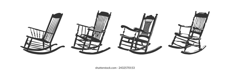 Rocking chair icon set. Vector illustration design.