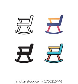rocking chair icon vector with different style design. isolated on white background