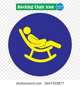 Rocking Chair Icon vector illustration.  man in rocking chair reading, news, world news, leisure. PNG. Eps 10