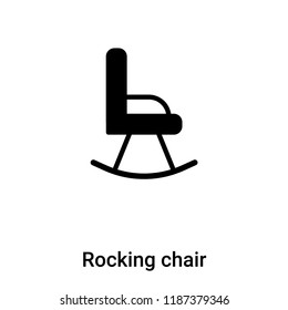 Rocking chair icon vector isolated on white background, logo concept of Rocking chair sign on transparent background, filled black symbol