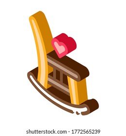 Rocking Chair Icon Vector. Isometric Rocking Chair sign. color isolated symbol illustration