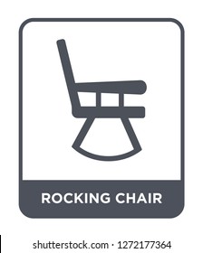 rocking chair icon vector on white background, rocking chair trendy filled icons from Furniture and household collection, rocking chair simple element illustration